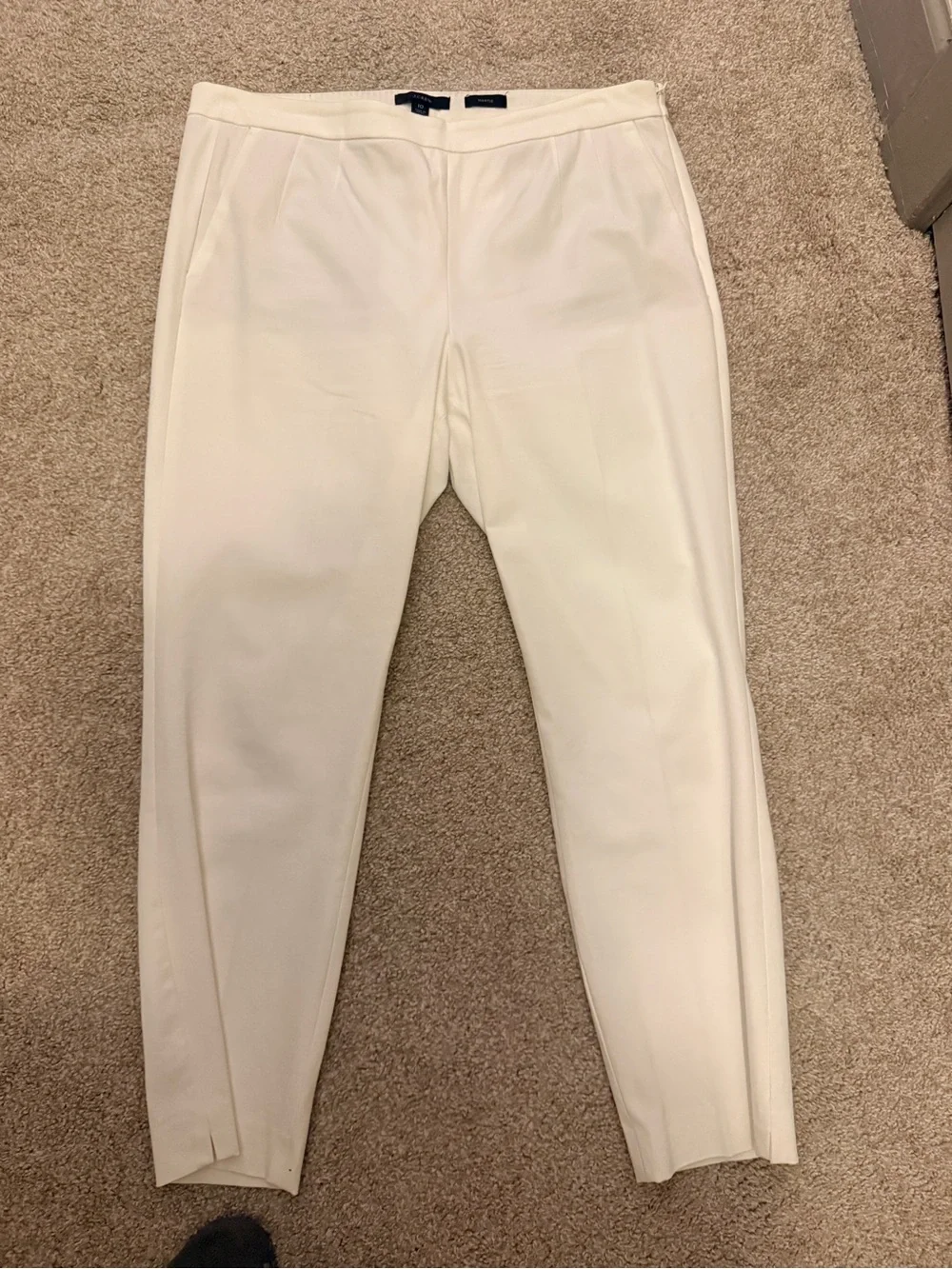 J.Crew Martie Pant Bi-Stretch Cotton Ivory White Sz 10